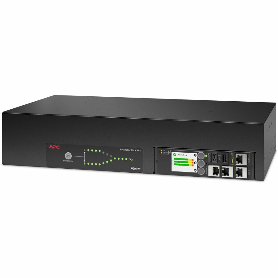 Main image 1 for APC Netshelter Rack Automatic Transfer Switch, 2U, 30A, 208V, 2 L6-30P IN, 1 L6-30R OUT, 50/60Hz