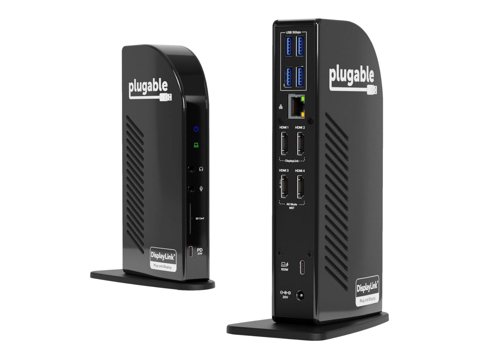 Plugable Quad Monitor Docking Station,100W Laptop Charging,4 x HDMI,14-slot