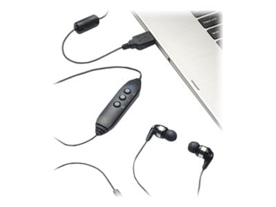 VEC Spectra Earbuds Headset with Built-in Microphone - Black