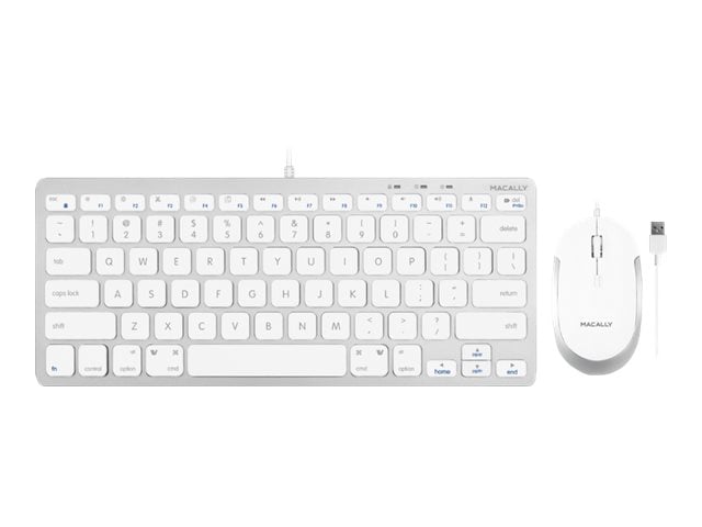 Macally USB Wired Keyboard and Mouse Combo for Mac and PC