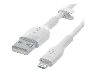 Belkin USB-A to Lightning Cable - 480 Mbps - Silicone - M/M - 6.6ft/2m - White