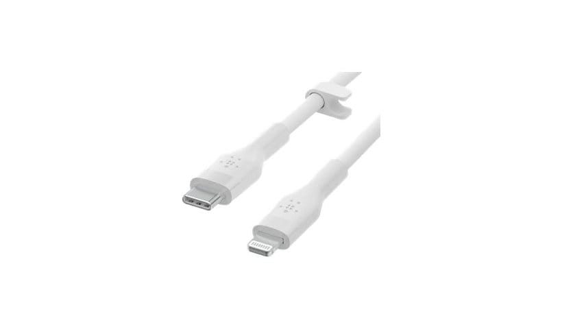 Belkin USB-C to Lightning Cable - 480 Mbps - Silicone - M/M - 6.6ft/2m - White