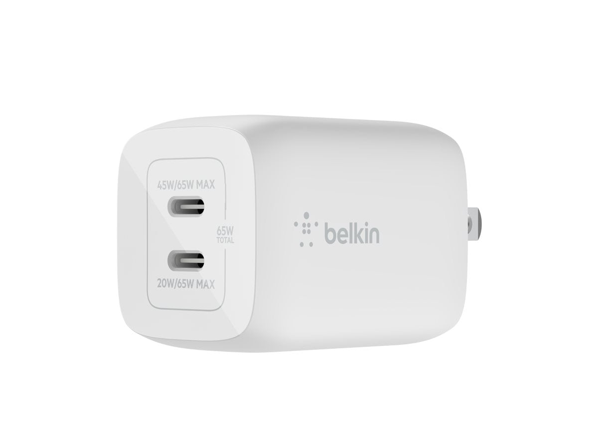 Belkin BoostCharge Pro Dual USB-C GaN Wall Charger with PPS 65W