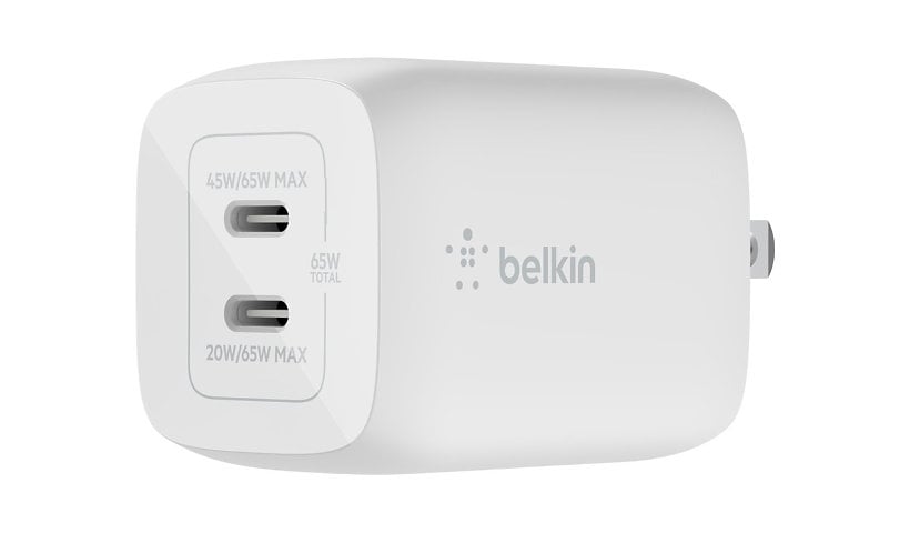 Belkin BoostCharge Pro Dual USB-C GaN Wall Charger with PPS 65W