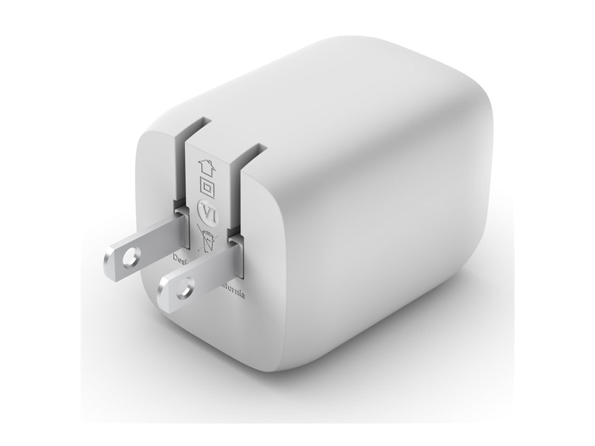 Thumbnail 6 of 13 for Belkin 65W Portable Dual-Port GaN Wall Charger - 2xUSB-C (45W + 20W) - Power Adapter - White