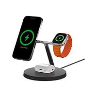 Belkin BoostCharge Pro wireless charging stand - with MagSafe - + AC power adapter - 15 Watt