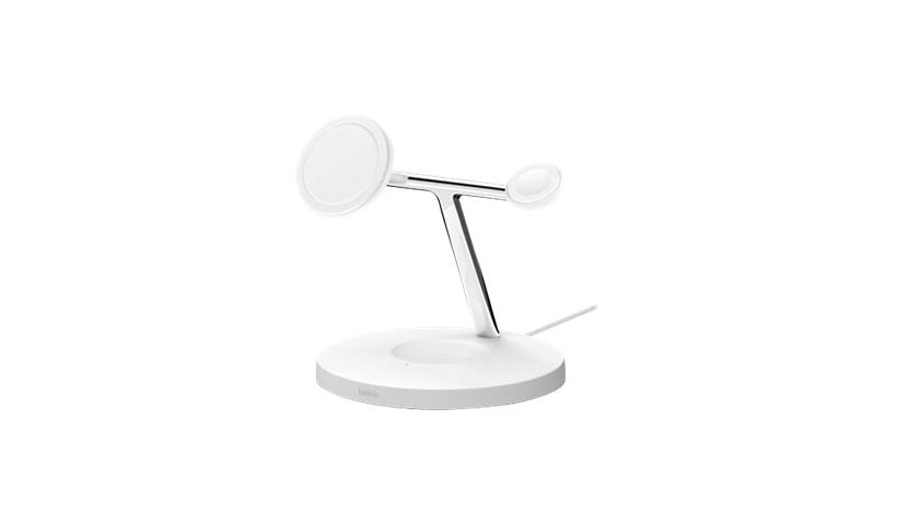 Belkin BOOST CHARGE PLUS wireless charging stand - with MagSafe - + AC power adapter - 15 Watt