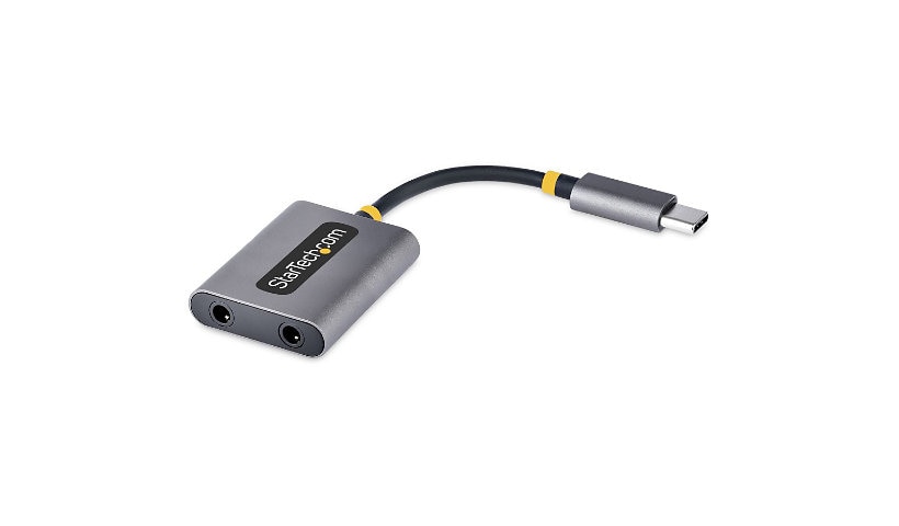 StarTech.com USB-C Headphone Splitter USB Type C Dual Headset Adapter w/Mic USB C to 3.5mm Adapter