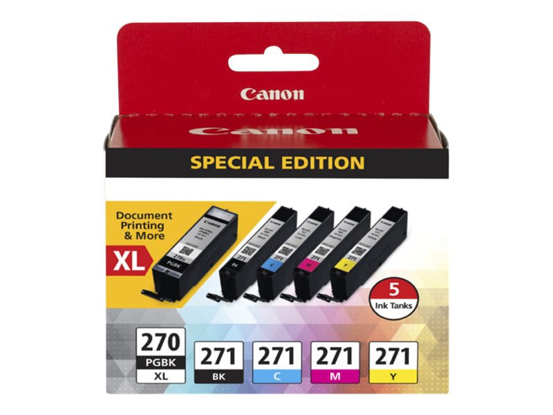 Canon PGI-270 XL/CLI-271 5-Pack Special Edition Pack - 5-pack - black, yellow, cyan, magenta, pigmented black - original