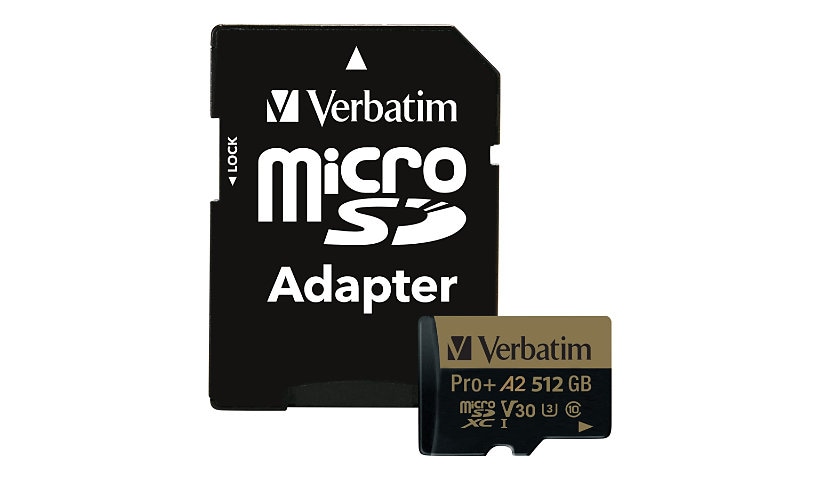 Verbatim PRO+ - carte mémoire flash - 512 Go - microSDXC UHS-I