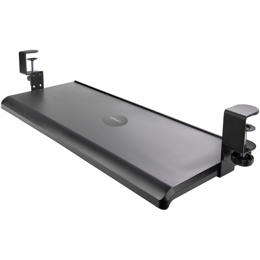 StarTech.com Under Desk Keyboard Tray, Clamp on Keyboard Holder, 12kg/26.5lb, Height Adjustable Ergonomic Sliding TAA