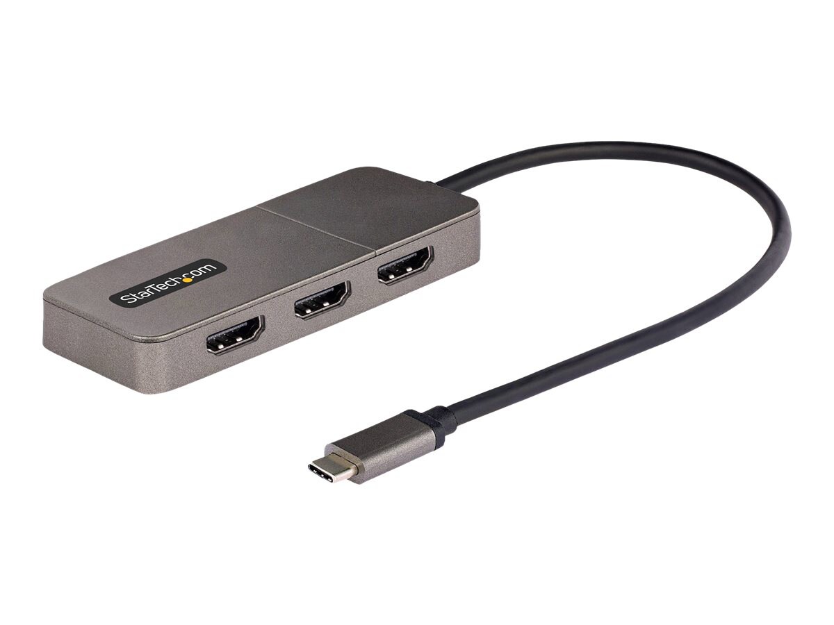 StarTech.com 3-Port USB-C Multi-Monitor Adapter, Type-C to 3x HDMI MST Hub,
