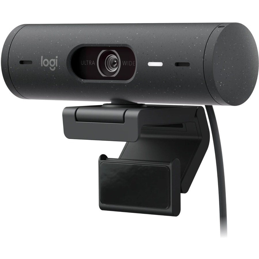 Logitech Brio 505 Full HD webcam with auto light correction, auto-framing, Show Mode, dual noise reduction mics, privacy