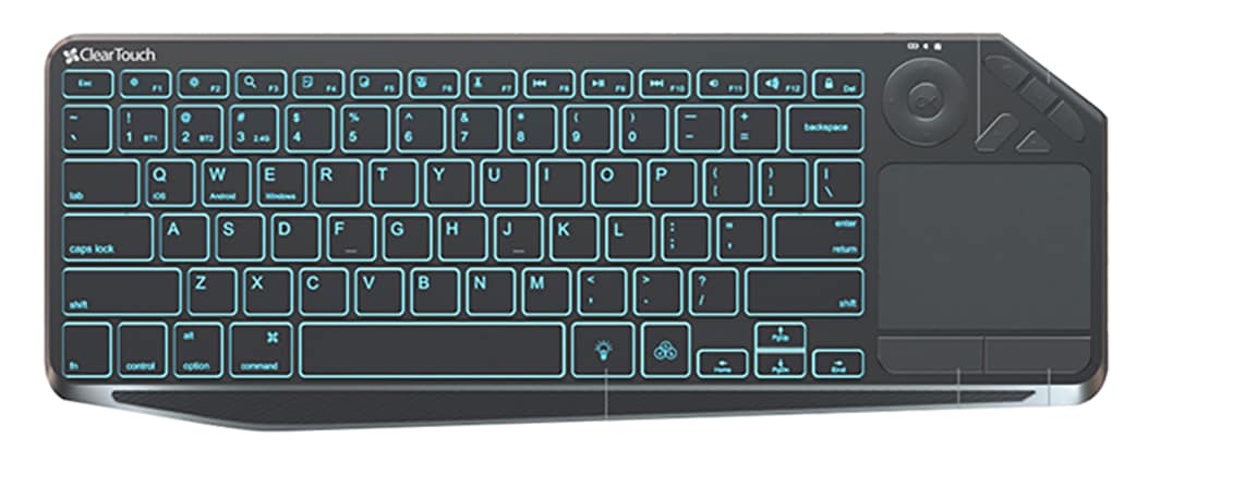 Clear Touch Wireless Ergonomic Keyboard