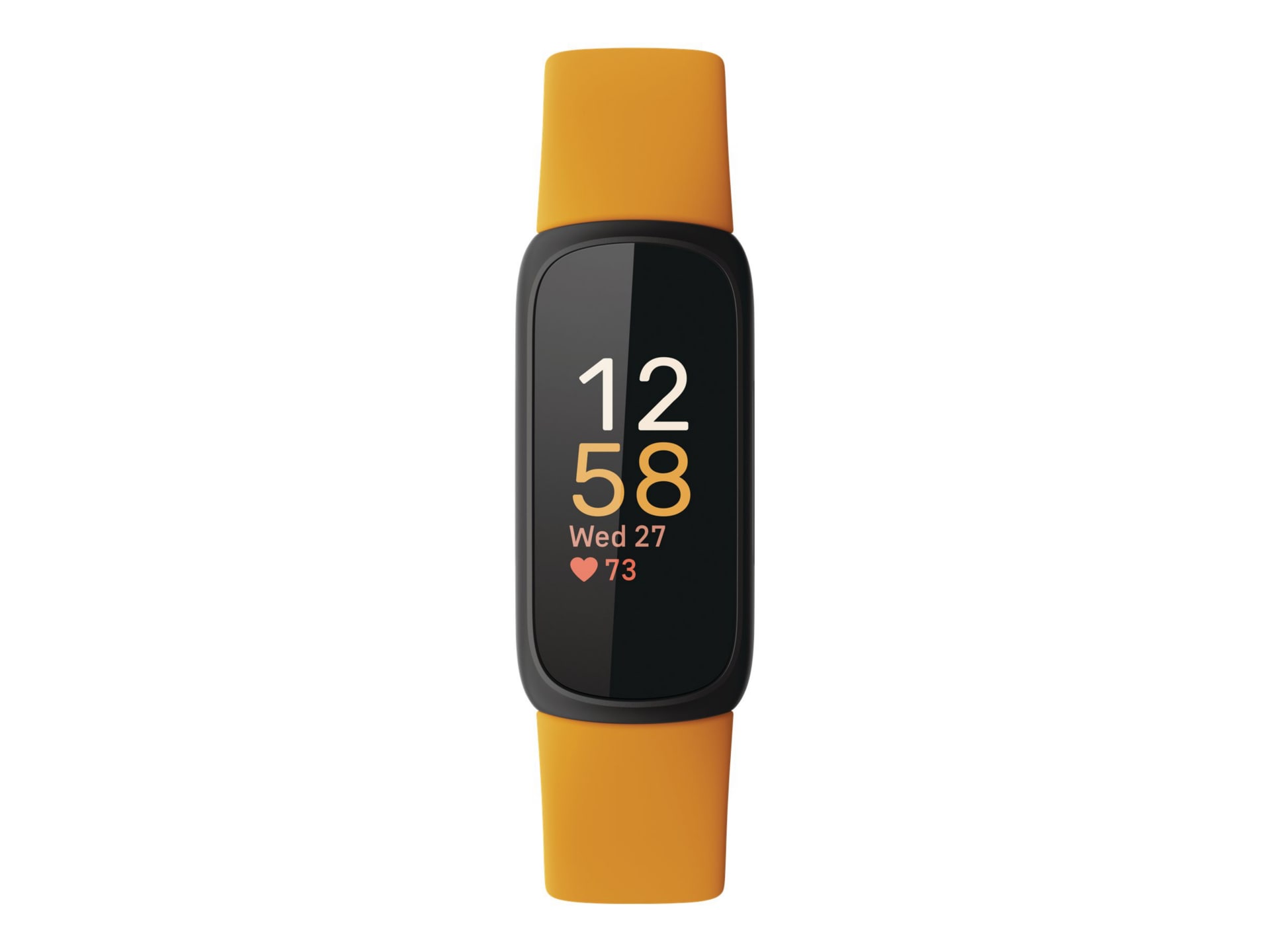 Fitbit Inspire 3 - Activity Tracker - Black Case with Orange Morning Glow Band