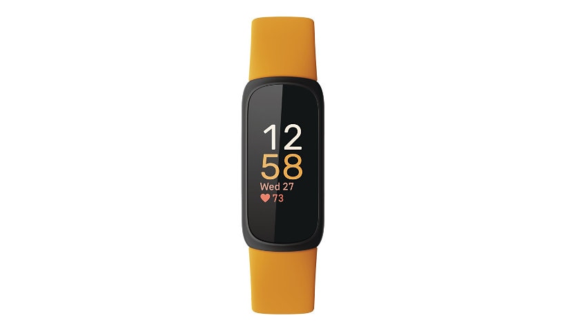 Fitbit Inspire 3 - black - activity tracker with band - orange - morning glow