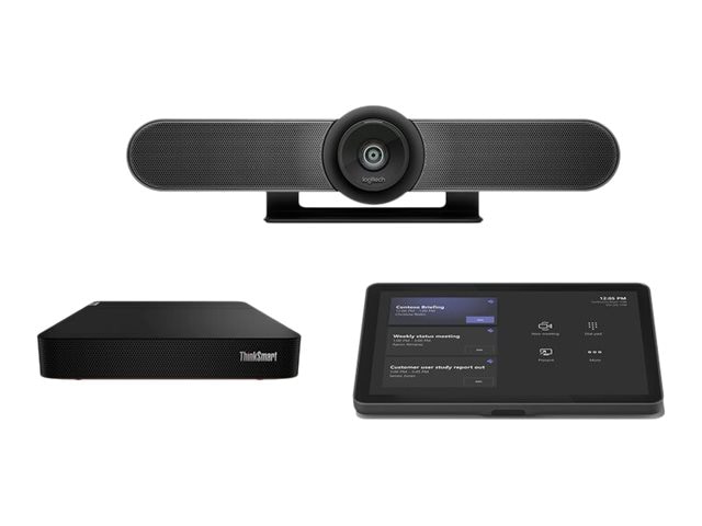 Logitech Small Microsoft Teams Rooms on with Tap + MeetUp + Lenovo ThinkSmart Core - conferencing kit - TAPMUPMSTLNV - Video Conference Systems - CDW.com