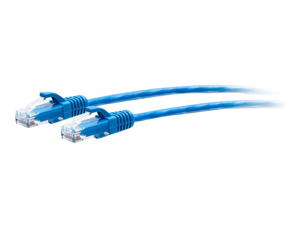 C2G 1ft Cat6a Snagless Unshielded (UTP) Slim Ethernet Patch Cable - Blue