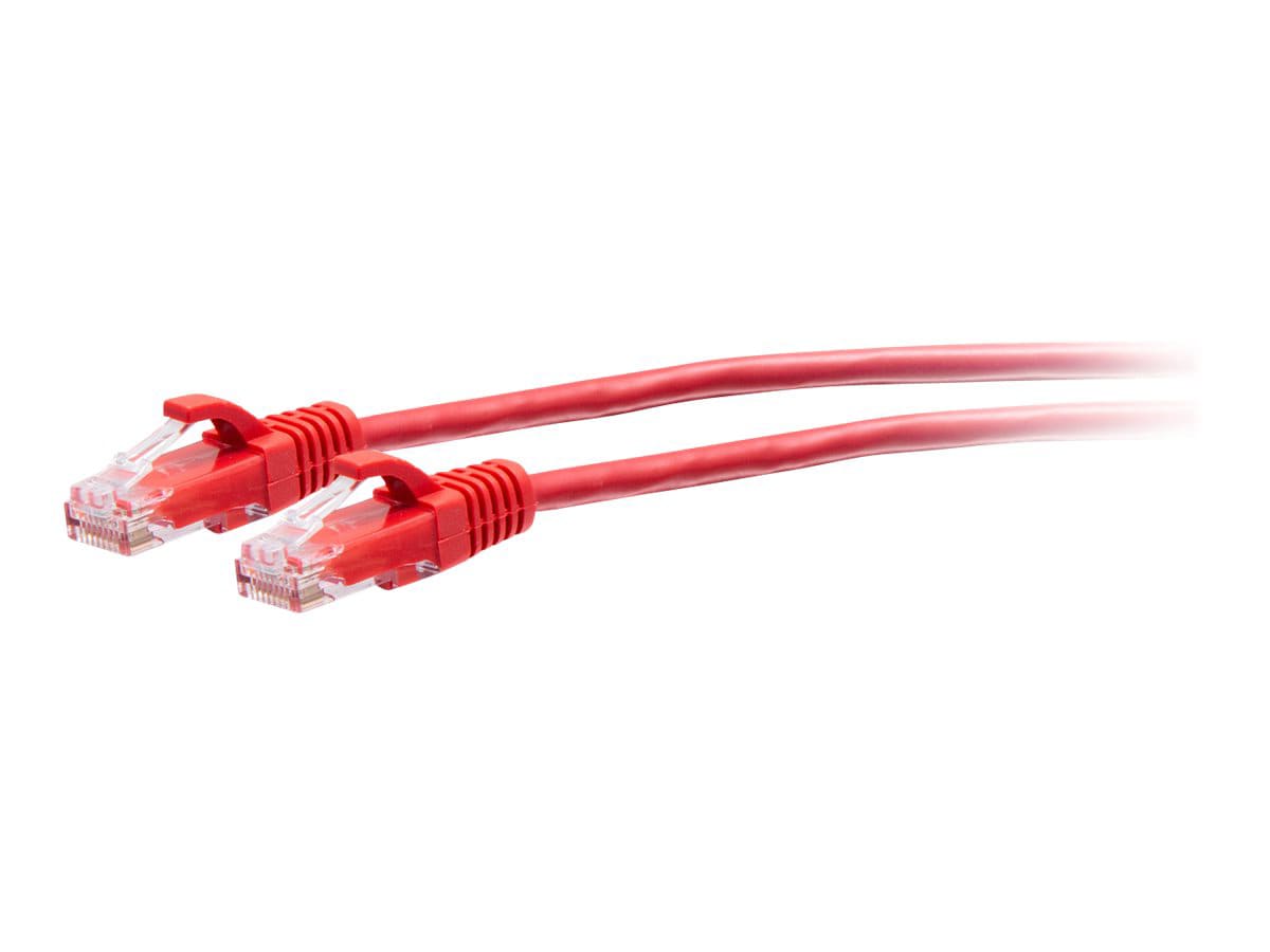 C2G 1' CAT6A Snagless Unshielded Twisted Pair Slim Ethernet Network Patch Cable - Red