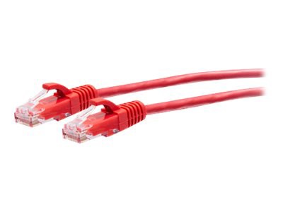C2G 10ft Cat6a Snagless Unshielded (UTP) Slim Ethernet Cable - Cat6a Slim Network Patch Cable - PoE - Red
