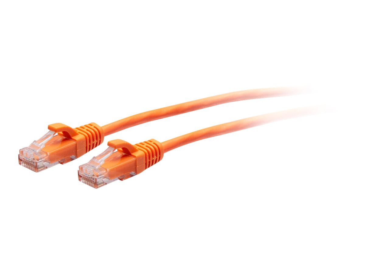 C2G 1' CAT6A Snagless Unshielded Twisted Pair Slim Ethernet Network Patch Cable - Orange