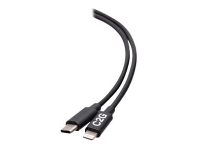 C2G 6ft USB C to Lightning Cable - MFi Certified iPhone Charging Cable - 20W, 480Mbps - Black