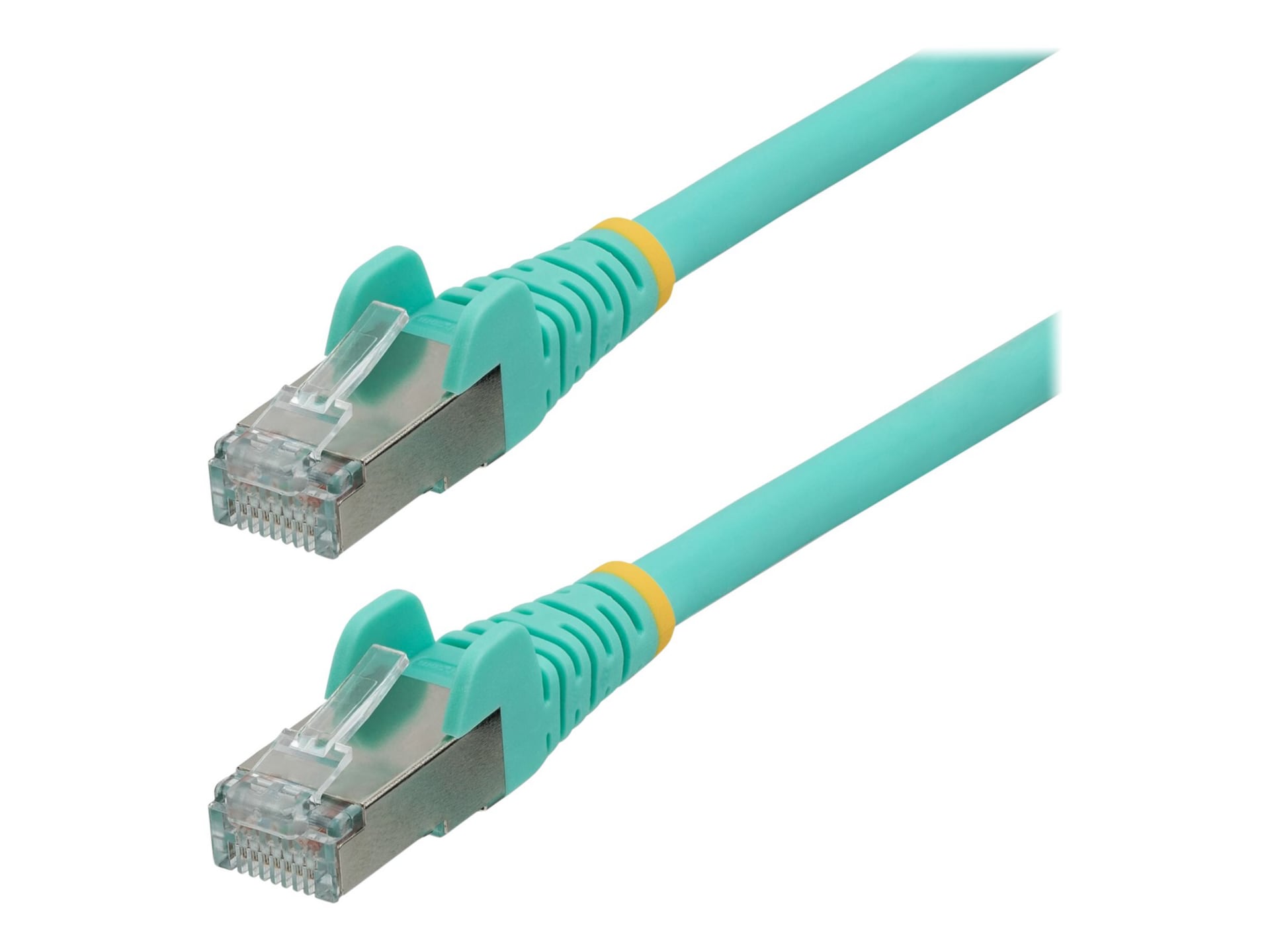 StarTech.com 10ft CAT6a Ethernet Cable, Aqua Low Smoke Zero Halogen (LSZH) 10 GbE 100W PoE S/FTP Snagless RJ-45 Network
