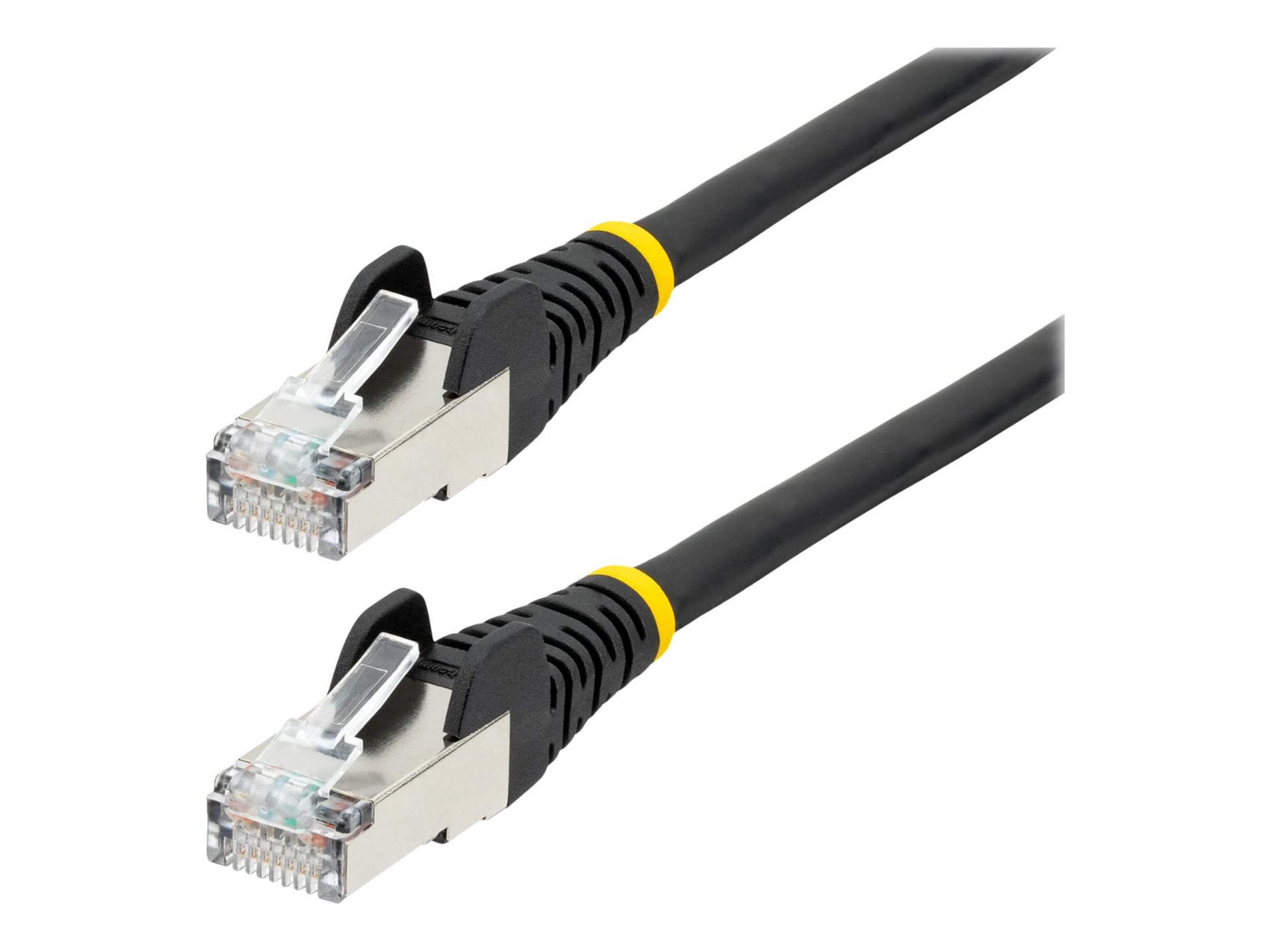 StarTech.com 2ft CAT6a Ethernet Cable, Black Low Smoke Zero Halogen (LSZH) 10 GbE 100W PoE S/FTP Snagless RJ-45 Network