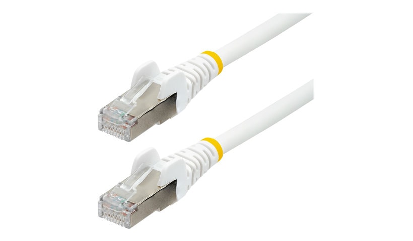 StarTech.com 20ft CAT6a Ethernet Cable, White Low Smoke Zero Halogen (LSZH) 10 GbE 100W PoE S/FTP Snagless RJ-45 Network