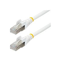 StarTech.com 20ft CAT6a Ethernet Cable, White Low Smoke Zero Halogen (LSZH) 10 GbE 100W PoE S/FTP Snagless RJ-45 Network