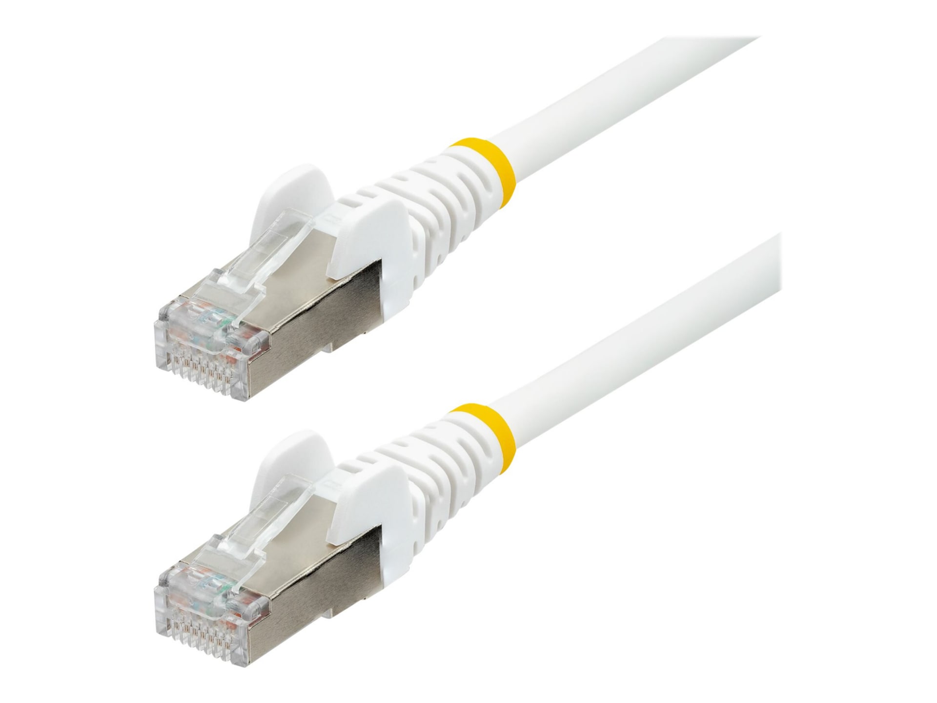 StarTech.com 25ft CAT6a Ethernet Cable, White Low Smoke Zero Halogen (LSZH) 10 GbE 100W PoE S/FTP Snagless RJ-45