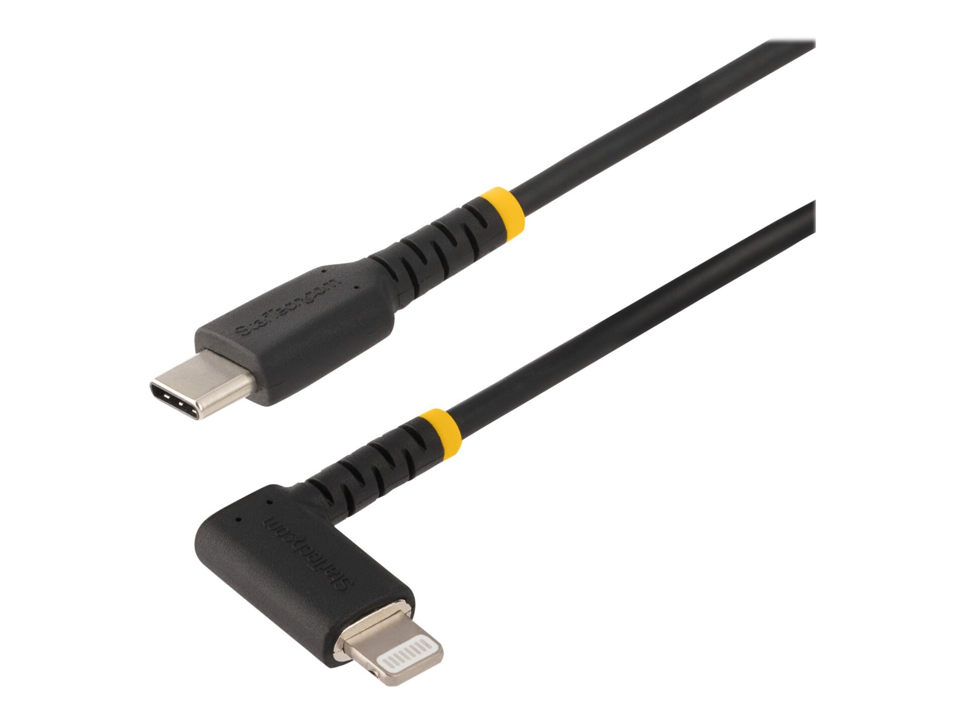 StarTech.com 6ft (2m) Durable USB-C to Lightning Cable, Right-Angled Heavy