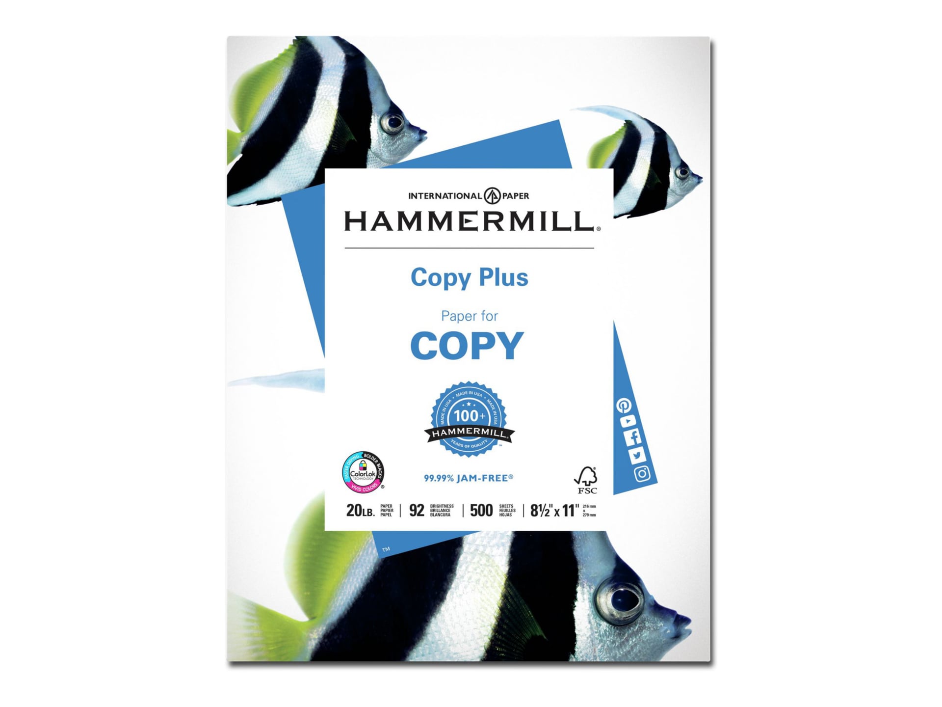 HammerMill Copy Plus 8.5x11 Paper for Printer - 500 Sheet