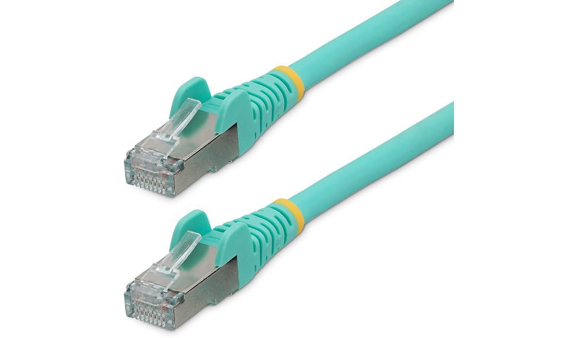 StarTech.com 2ft LSZH CAT6a Ethernet Cable 10 GbE Snagless 100W PoE SFTP Network Patch Cord Aqua