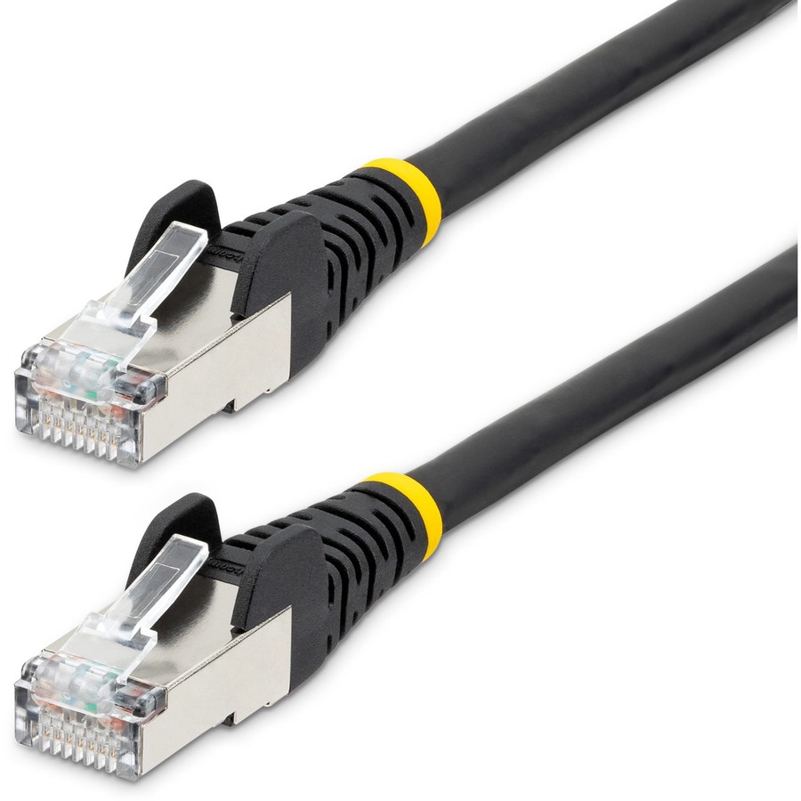 StarTech.com 5ft CAT6a Ethernet Cable, Black Low Smoke Zero Halogen (LSZH) 10 GbE 100W PoE S/FTP Snagless RJ-45 Network