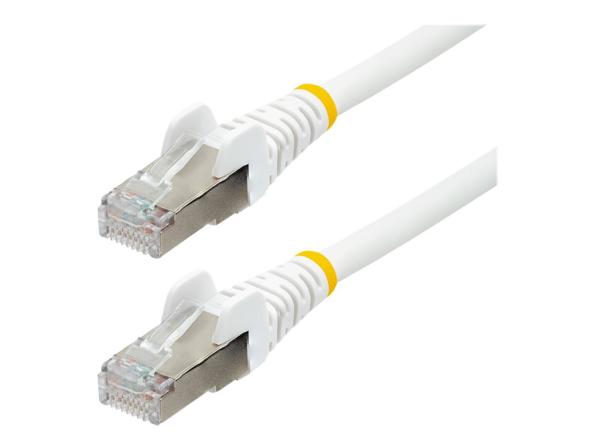 StarTech.com 3ft CAT6a Ethernet Cable, White Low Smoke Zero Halogen (LSZH) 10 GbE 100W PoE S/FTP Snagless RJ-45 Network
