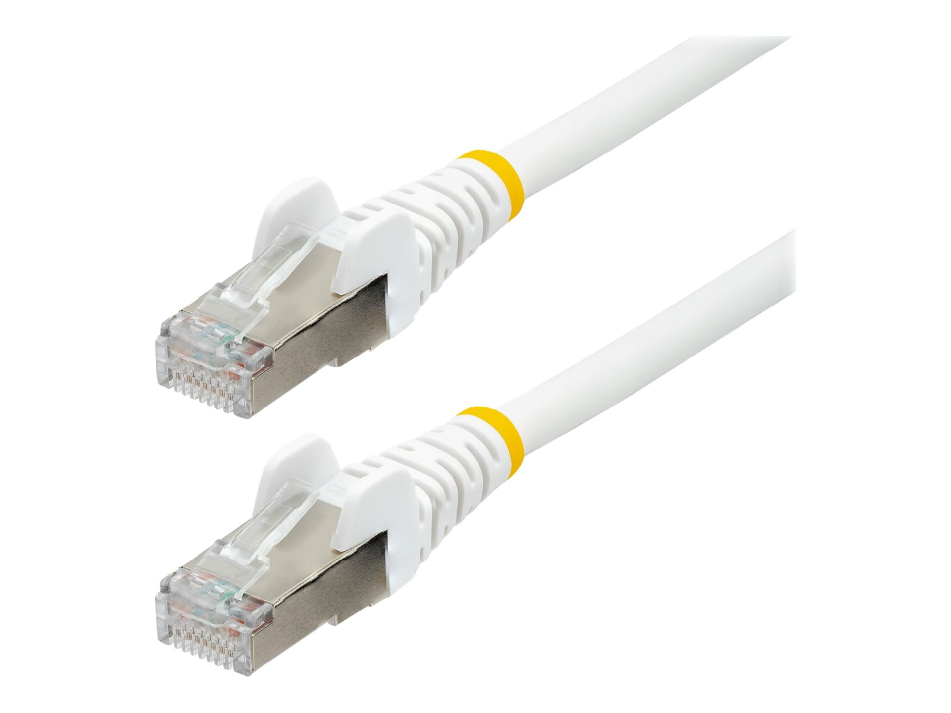 StarTech.com 5ft CAT6a Ethernet Cable, White Low Smoke Zero Halogen (LSZH) 10 GbE 100W PoE S/FTP Snagless RJ-45 Network