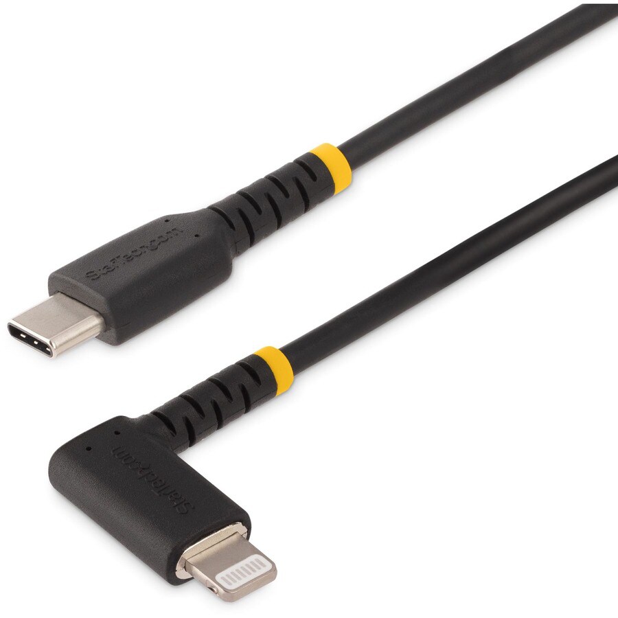 StarTech.com 3ft (1m) Durable USB-C to Lightning Cable Right-Angled USB Type-C to Lightning Cord