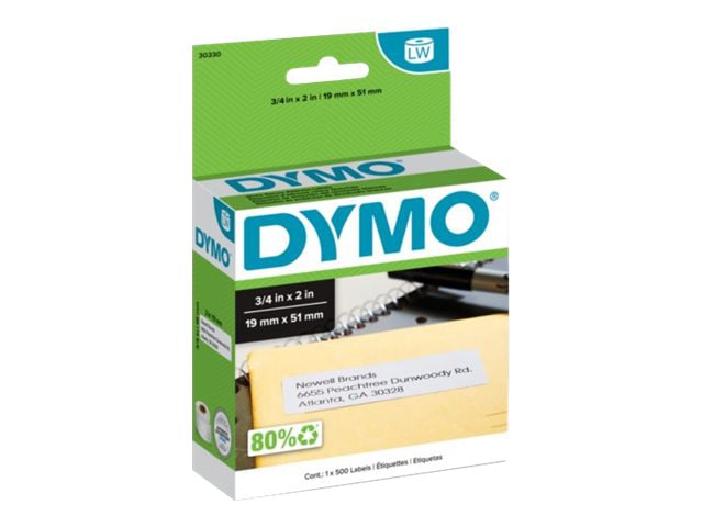 Dymo - return address labels - 500 label(s) - 0.75 in x 2 in (pack of 24)