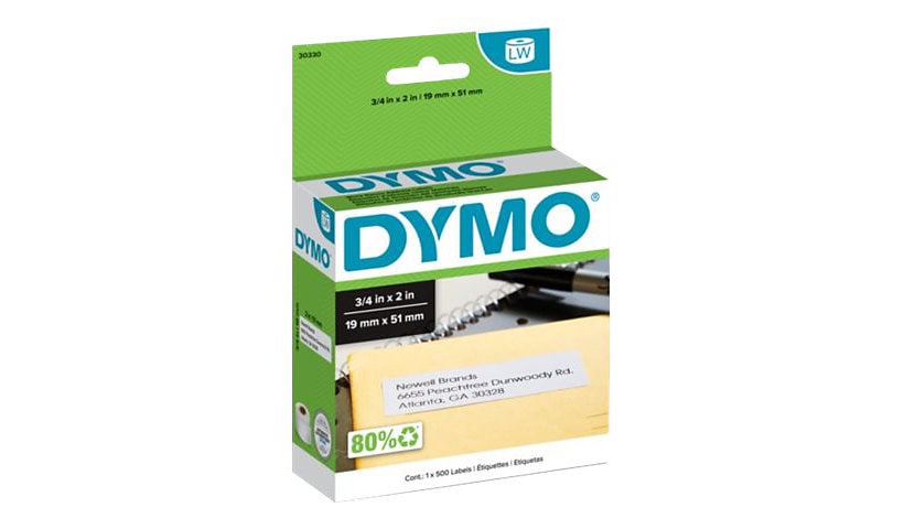 DYMO - return address labels - 500 label(s) - 0.75 in x 2 in (pack of 24)