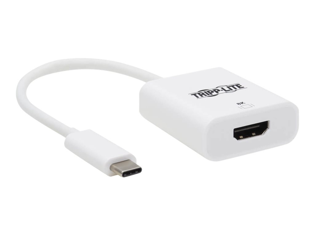 Tripp Lite USB-C to HDMI Adapter (M/F) - 8K, HDR, 4:4:4, HDCP 2.3, White - video / audio adapter - HDMI / USB
