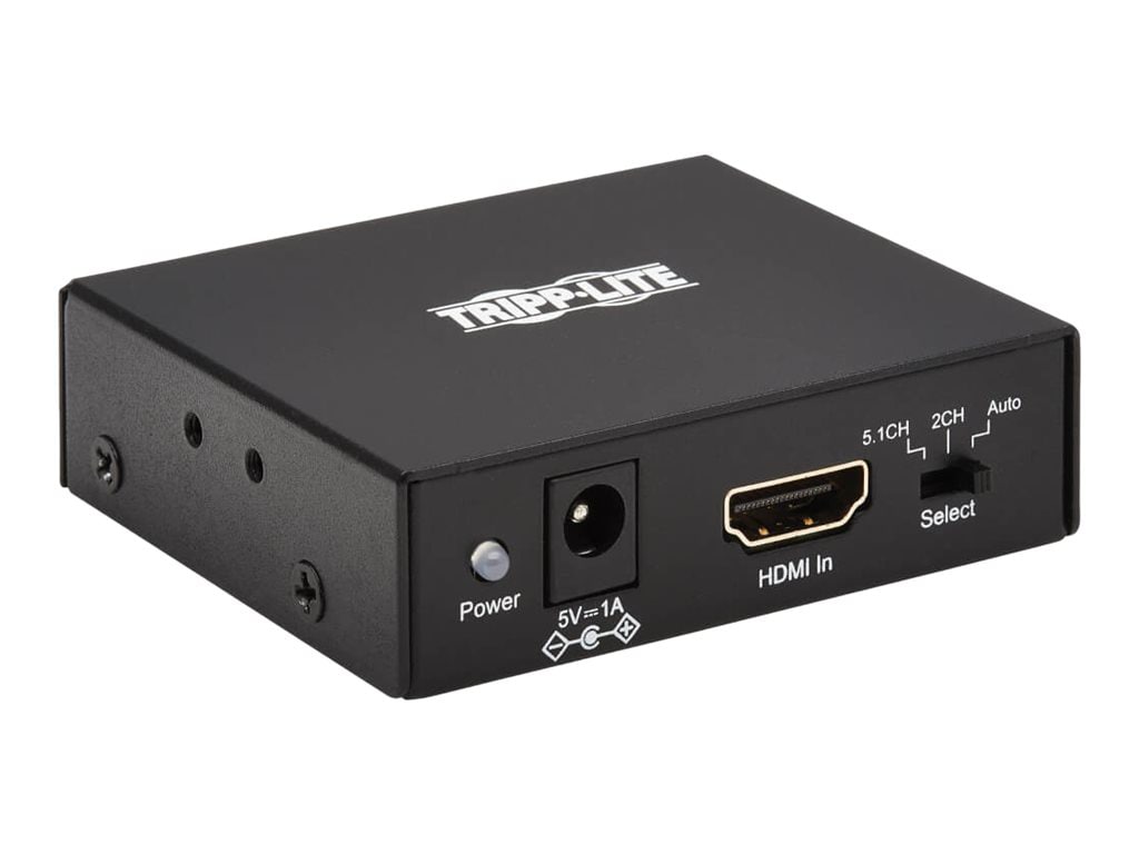 Tripp Lite 4K HDMI Audio De-Embedder/Extractor with TOSLINK, RCA and 3.5 mm Stereo Output, 5.1 Channel, HDCP 2.2, 4K 60