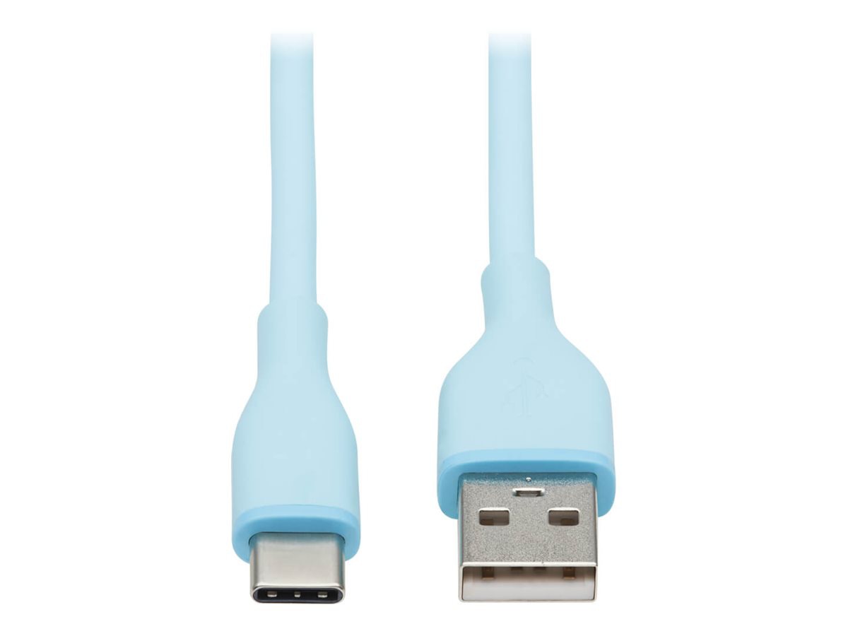 Tripp Lite Safe-IT USB-A to USB C Cable Antibacterial Light Blue M/M 6ft