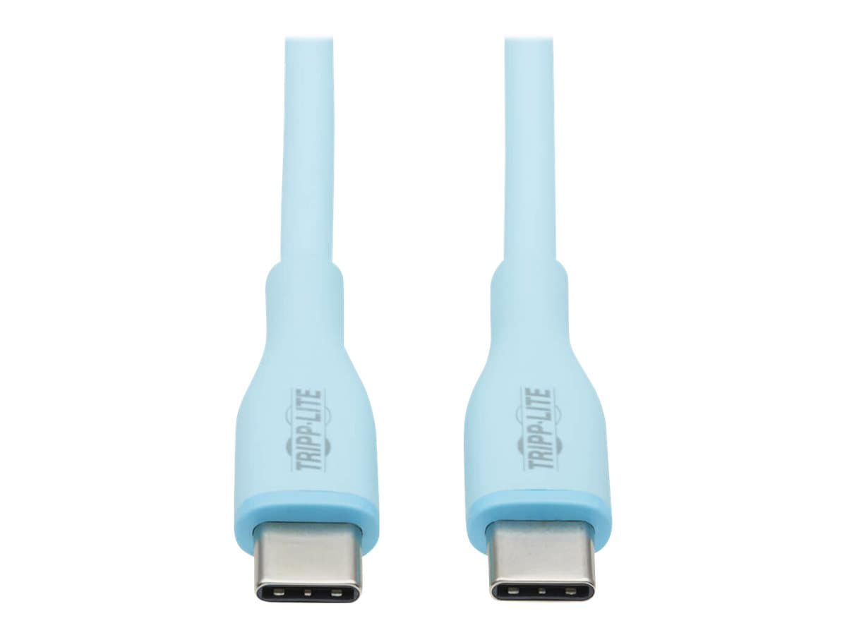 Tripp Lite Safe-IT USB-C Antibacterial Cable, USB 2.0, Ultra Flexible (M/M), Light Blue, 6 ft. (1.83 m) - USB-C cable -