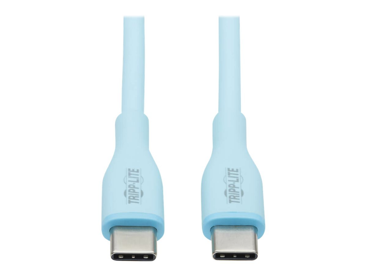 Eaton Tripp Lite Series USB-C Antibacterial Cable, USB 2.0, Ultra Flexible (M/M), Light Blue, 6 ft. (1.83 m) - USB-C