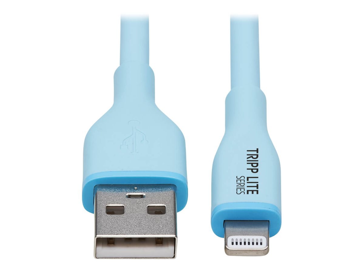 Eaton Tripp Lite Series Safe-IT USB-A to Lightning Sync/Charge Antibacterial Cable (M/M), Ultra Flexible, MFi Certified,