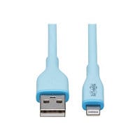 Tripp Lite Safe-IT USB-A to Lightning Sync/Charge Cable Light Blue M/M 3ft