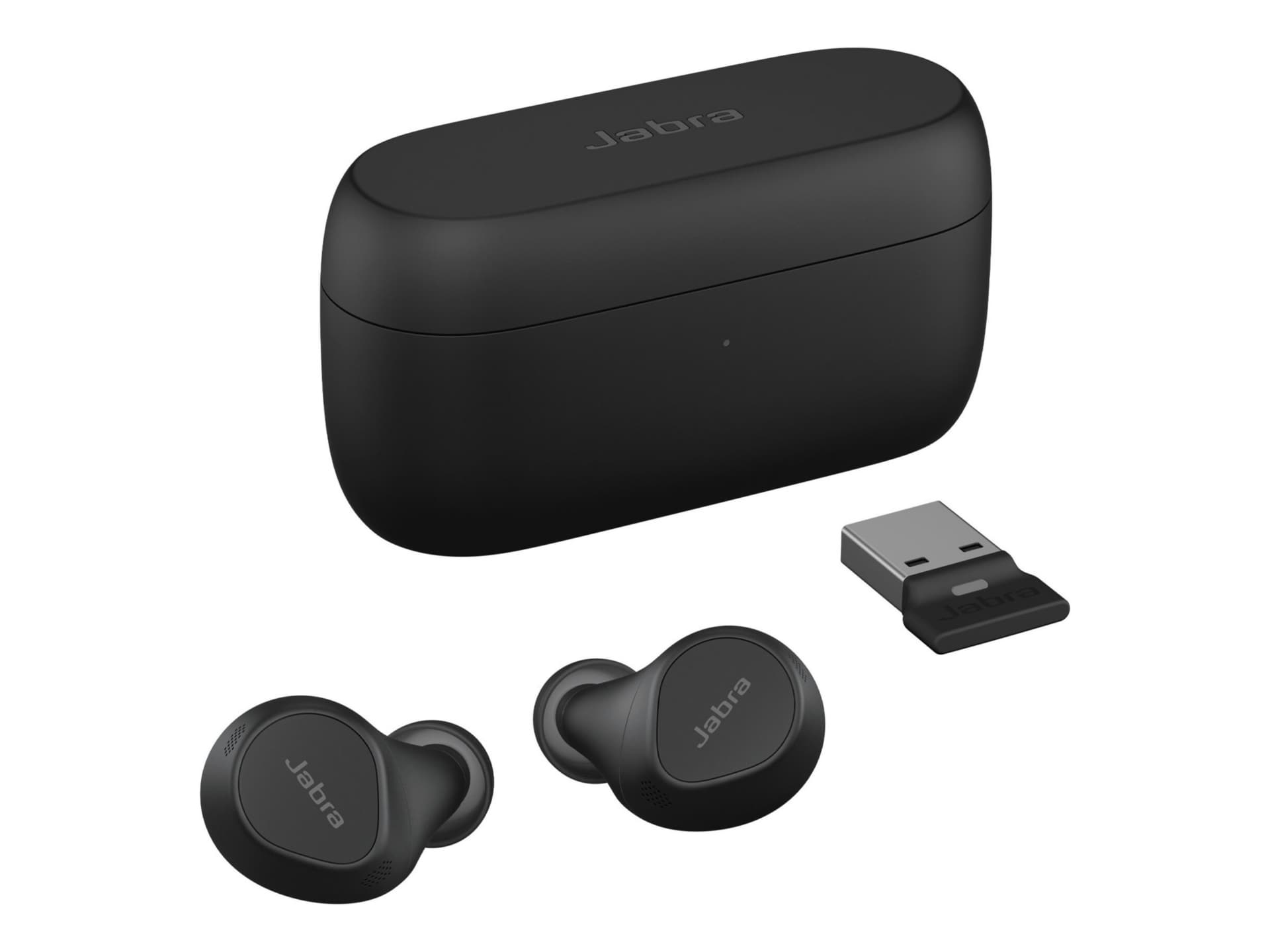 Jabra Evolve2 Buds UC - Écouteurs sans fil avec micro - intra-auriculaire -  Bluetooth - Suppresseur de bruit actif - USB-A via adaptateur Bluetooth -  isolation acoustique - noir - certifié Zoom