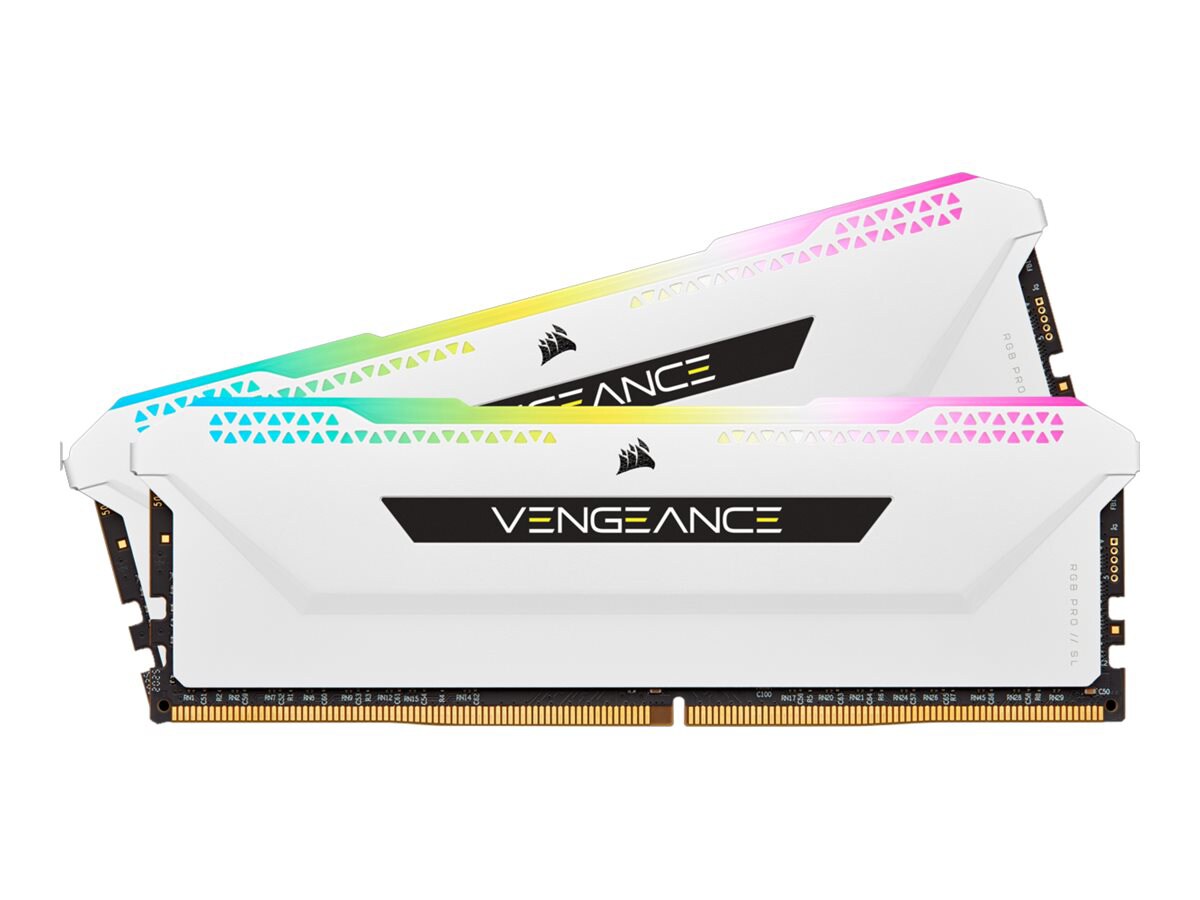 CORSAIR Vengeance RGB PRO SL - DDR4 - kit - 16 GB: 2 x 8 GB - DIMM 288-pin - 3600 MHz / PC4-28800 - - CMH16GX4M2D3600C18W - Computer Memory - CDW.com