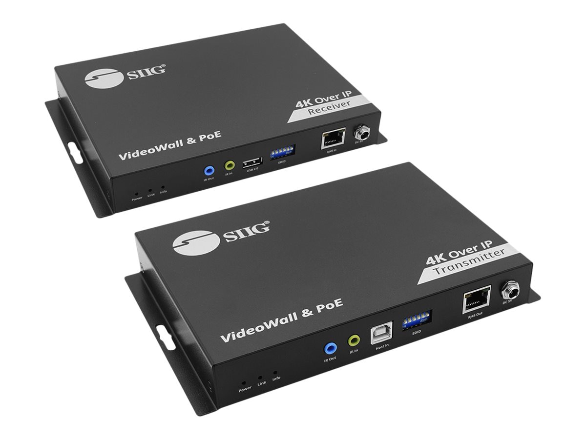 SIIG 4K 60HZ HDMI over IP Matrix Kit - transmitter and receiver - video/audio/infrared/serial extender - 1GbE, RS-232,